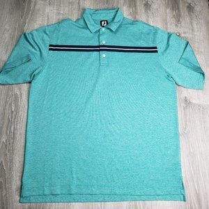 Footjoy FJ Green Chest Stripe Tech Performance Golf Polo Mens Size XXL